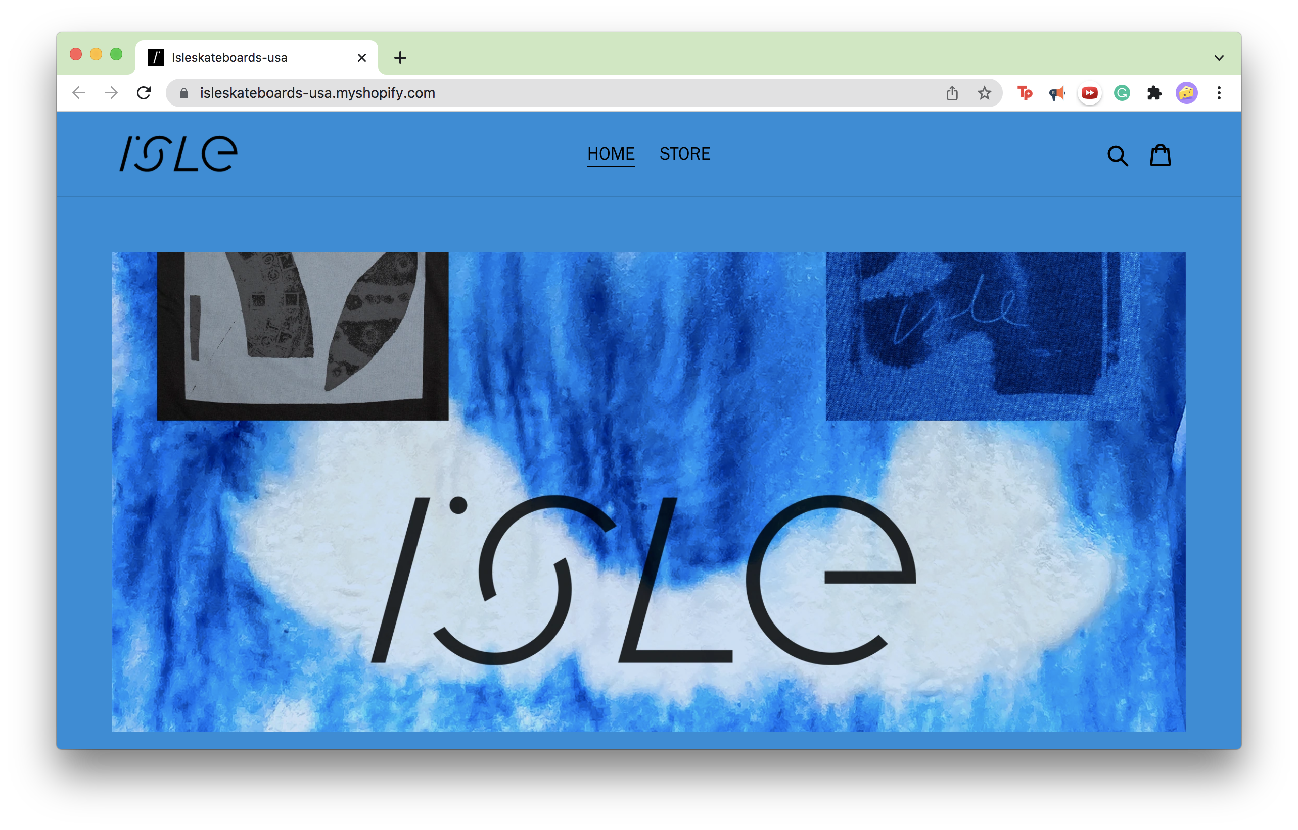 Screenshot of the home page of the Isle website.